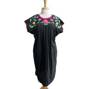 Vintage Sita L Cotton Vacation Lounger Pullover Caftan House Shift Dress NWT